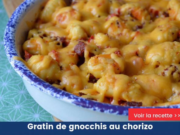 Gratin de gnocchis au chorizo